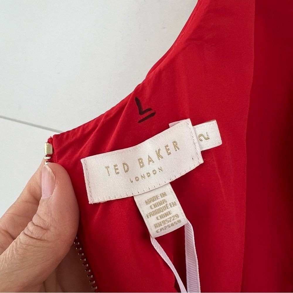 NEW Ted Baker LOHANNA Fit & Flare Dress Women Red Skater Mini 4-6 (ted2) - Picture 8 of 12